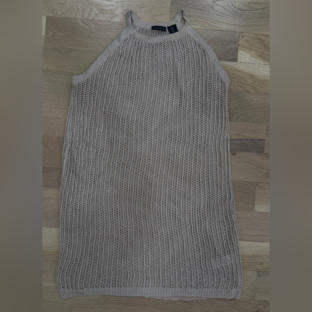 Tahari Beige Knit Tank Top